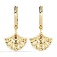 Deco Fan Radiance Lab Grown Diamond Drop Hoops - Ophiratbf