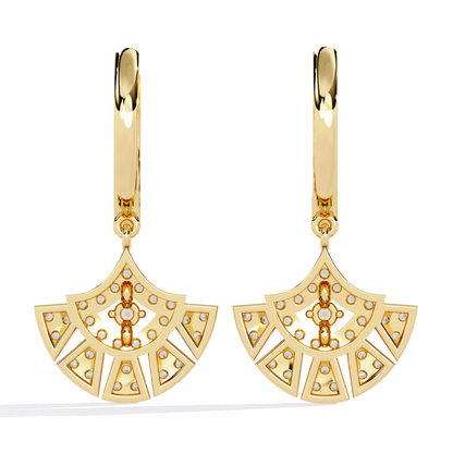 Deco Fan Radiance Lab Grown Diamond Drop Hoops