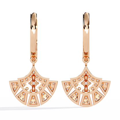 Deco Fan Radiance Lab Grown Diamond Drop Hoops