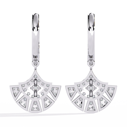 Deco Fan Radiance Lab Grown Diamond Drop Hoops