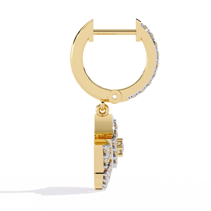 Deco Fan Radiance Lab Grown Diamond Drop Hoops