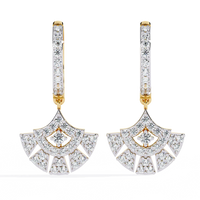 Deco Fan Radiance Lab Grown Diamond Drop Hoops - Ophiratbf