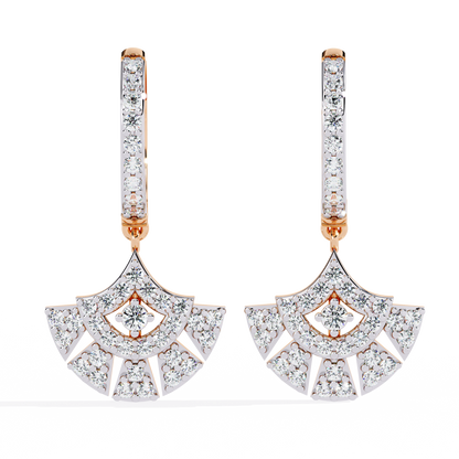 Deco Fan Radiance Lab Grown Diamond Drop Hoops