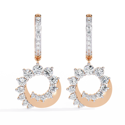 Luna Orbit Crescent Lab Grown Diamond Drop Hoops