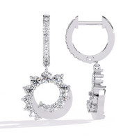 Luna Orbit Crescent Lab Grown Diamond Drop Hoops - Ophiratbf