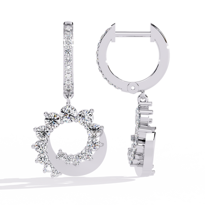 Luna Orbit Crescent Lab Grown Diamond Drop Hoops