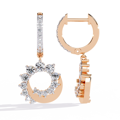 Luna Orbit Crescent Lab Grown Diamond Drop Hoops