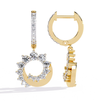 Luna Orbit Crescent Lab Grown Diamond Drop Hoops - Ophiratbf