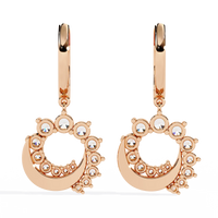 Luna Orbit Crescent Lab Grown Diamond Drop Hoops - Ophiratbf