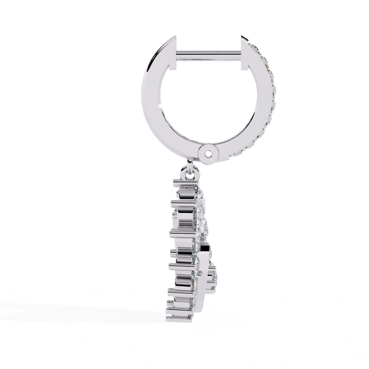 Luna Orbit Crescent Lab Grown Diamond Drop Hoops - Ophiratbf