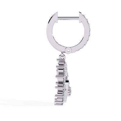 Luna Orbit Crescent Lab Grown Diamond Drop Hoops