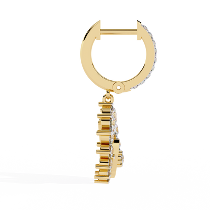 Luna Orbit Crescent Lab Grown Diamond Drop Hoops