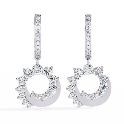 Luna Orbit Crescent Lab Grown Diamond Drop Hoops