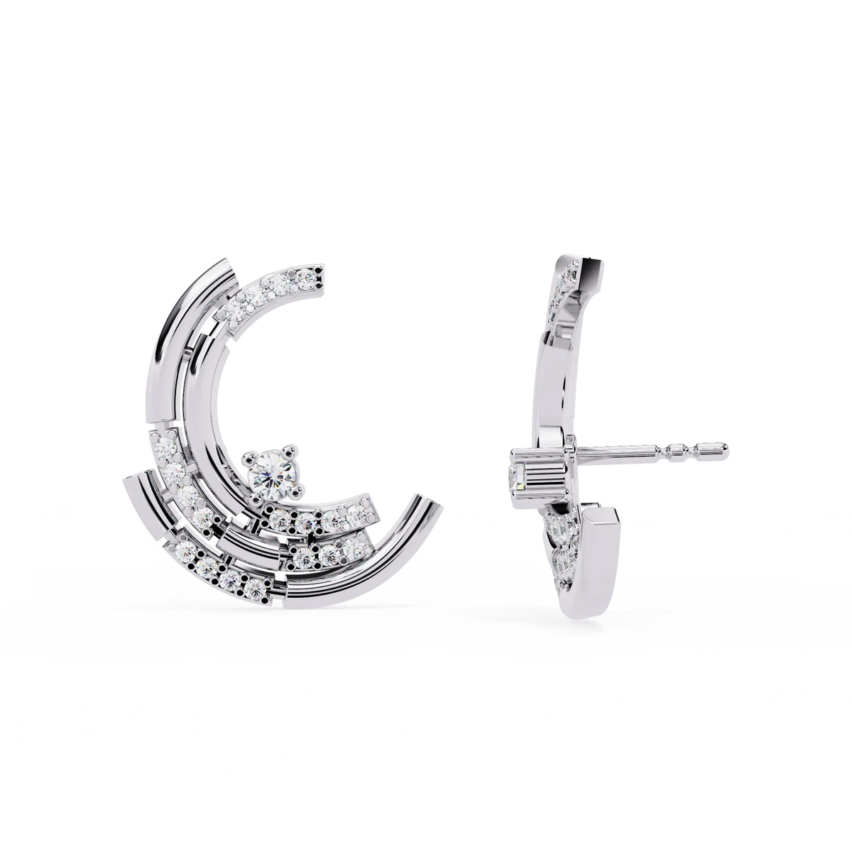 Arcitect Crescent Lab Grown Diamond Studs - Ophiratbf