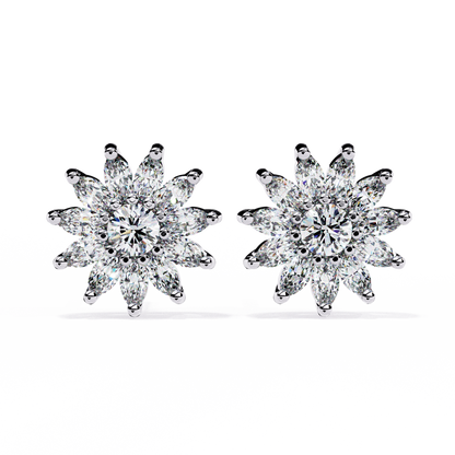 Solara Marquise Floral Cluster Lab Grown Diamond Studs