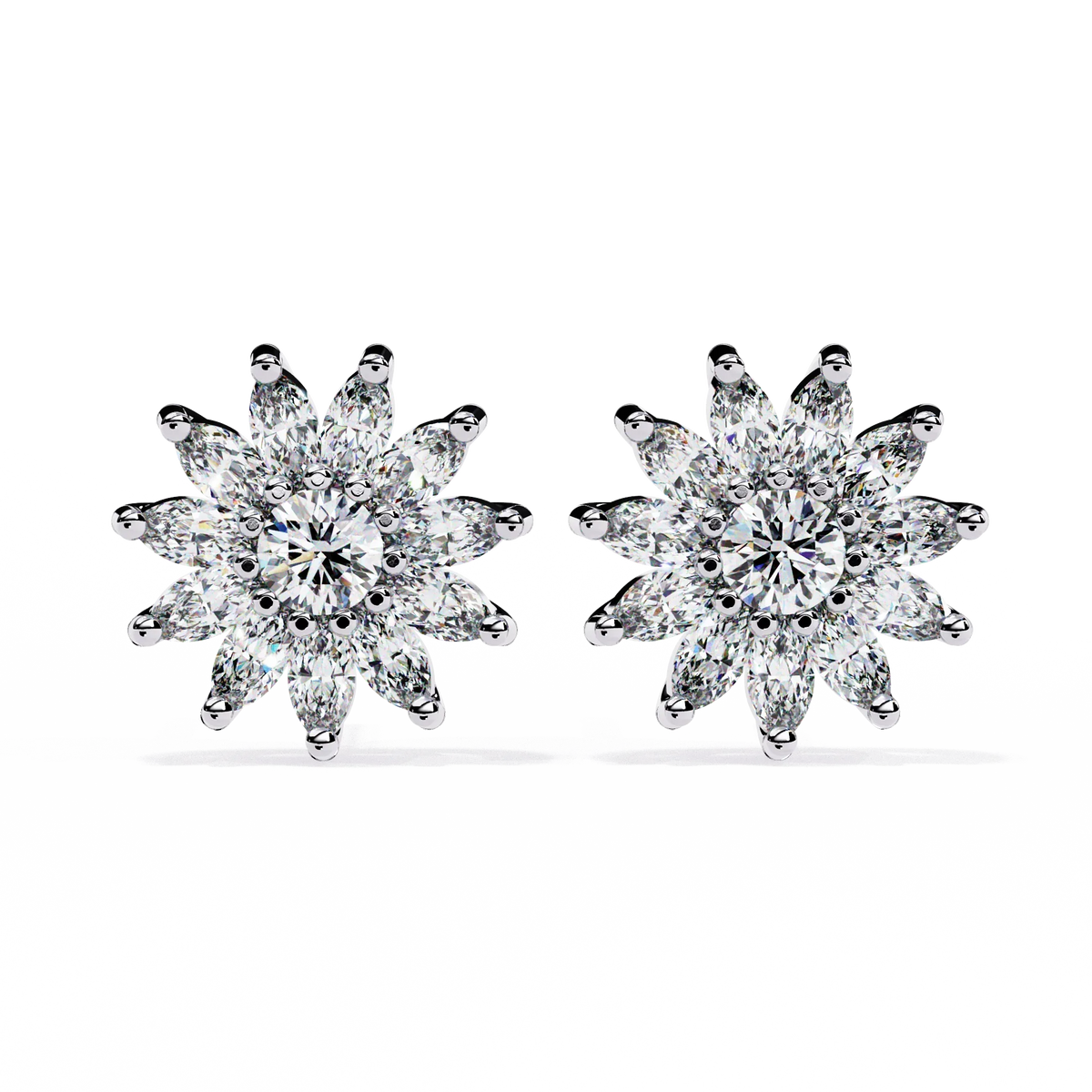 Solara Marquise Floral Cluster Lab Grown Diamond Studs - Ophiratbf