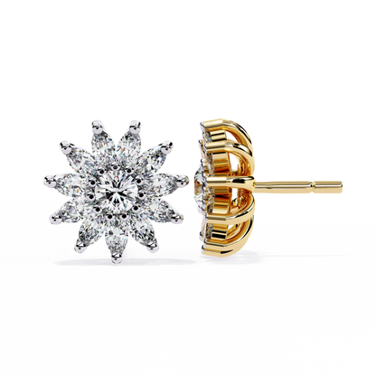 Solara Marquise Floral Cluster Lab Grown Diamond Studs
