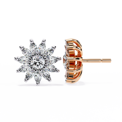 Solara Marquise Floral Cluster Lab Grown Diamond Studs