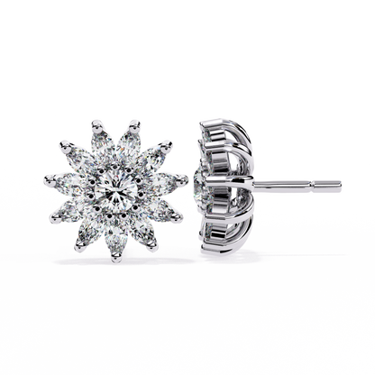 Solara Marquise Floral Cluster Lab Grown Diamond Studs