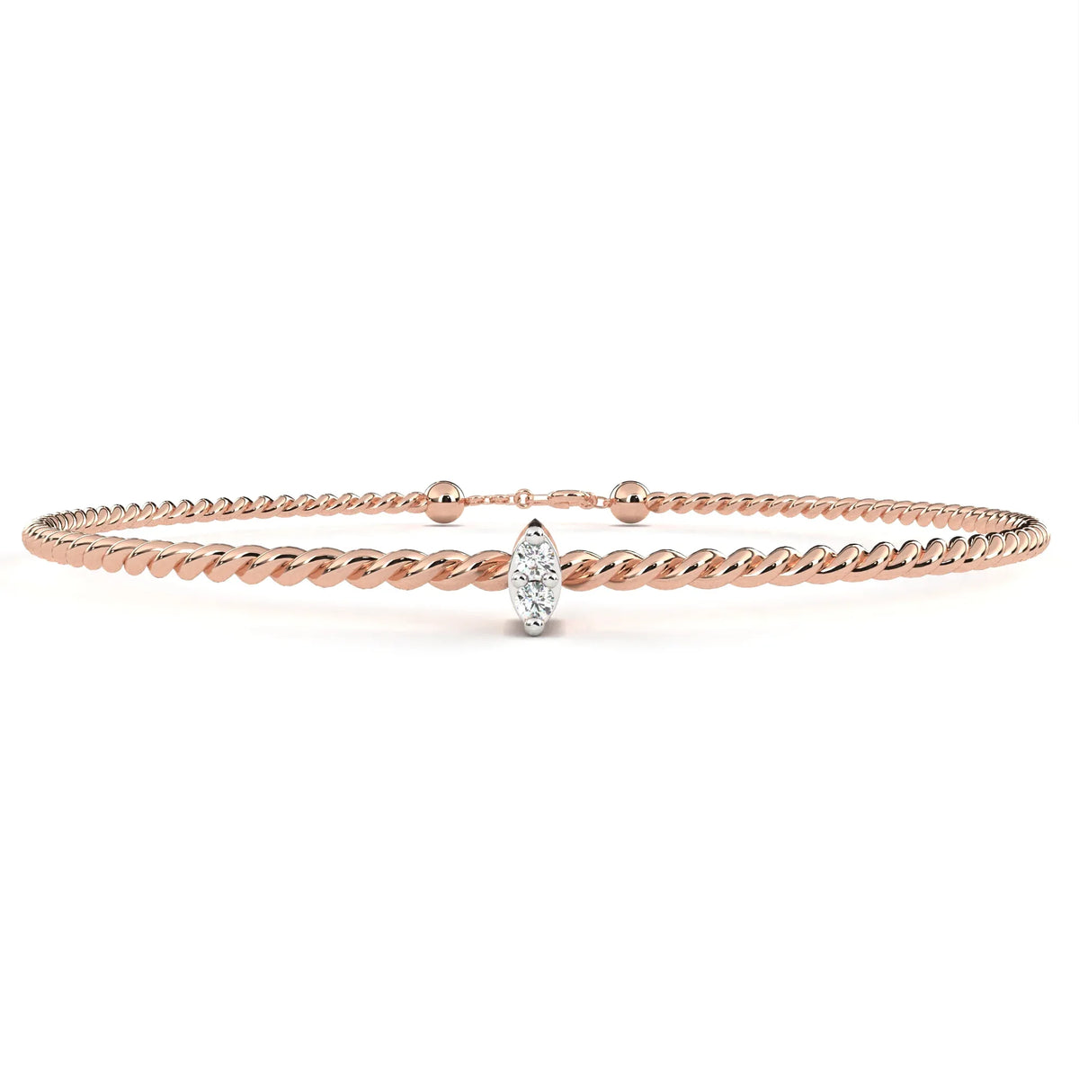 Twist Charm Lab Grown Diamond Bracelet - Ophiratbf