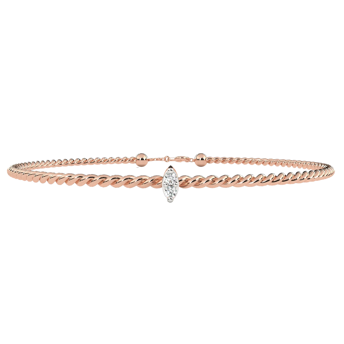Twist Charm Lab Grown Diamond Bracelet - Ophiratbf