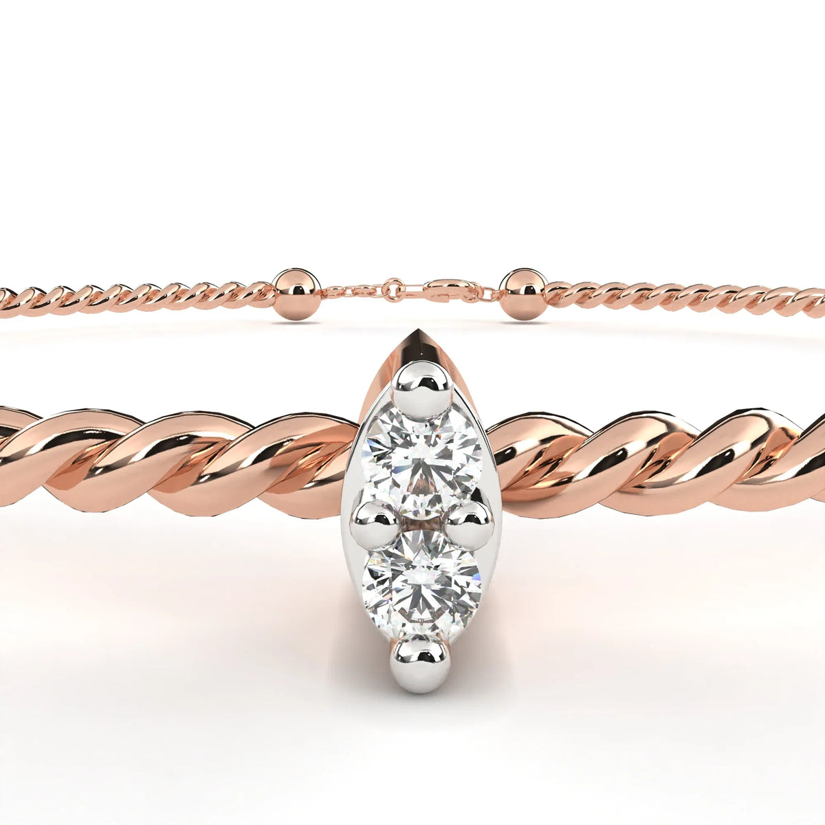 Twist Charm Lab Grown Diamond Bracelet - Ophiratbf