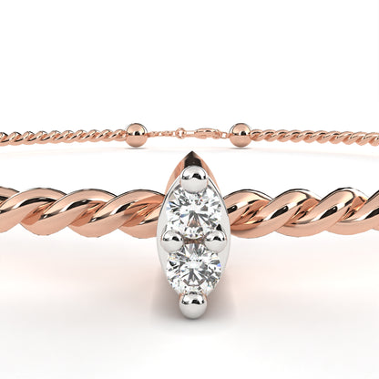 Twist Charm Lab Grown Diamond Bracelet
