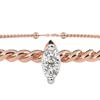 Twist Charm Lab Grown Diamond Bracelet