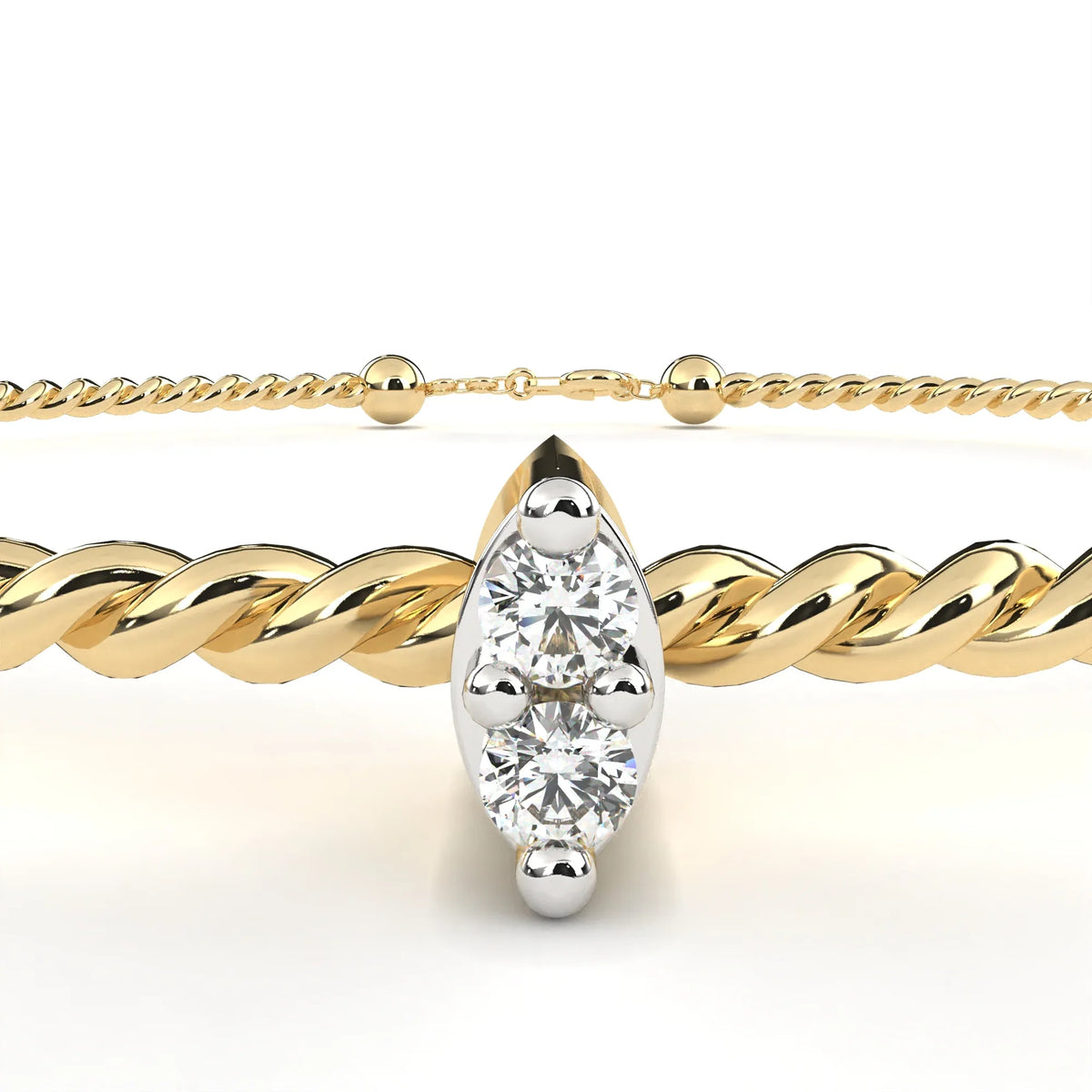 Twist Charm Lab Grown Diamond Bracelet - Ophiratbf