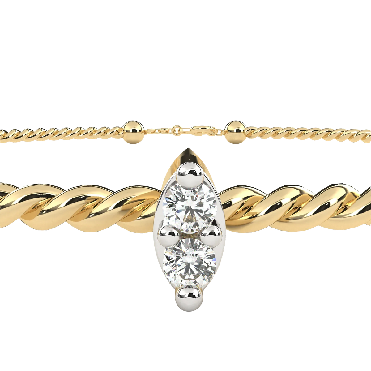 Twist Charm Lab Grown Diamond Bracelet - Ophiratbf