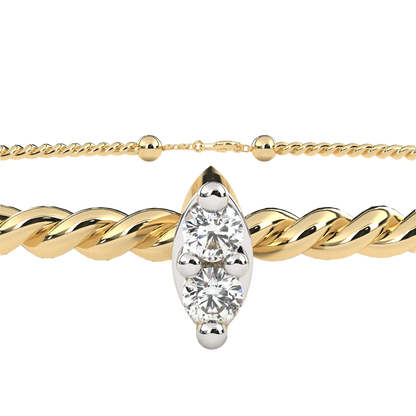 Twist Charm Lab Grown Diamond Bracelet