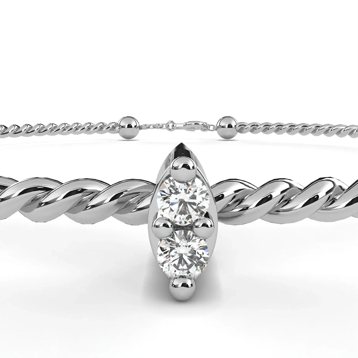 Twist Charm Lab Grown Diamond Bracelet - Ophiratbf