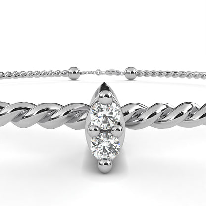 Twist Charm Lab Grown Diamond Bracelet