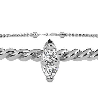 Twist Charm Lab Grown Diamond Bracelet