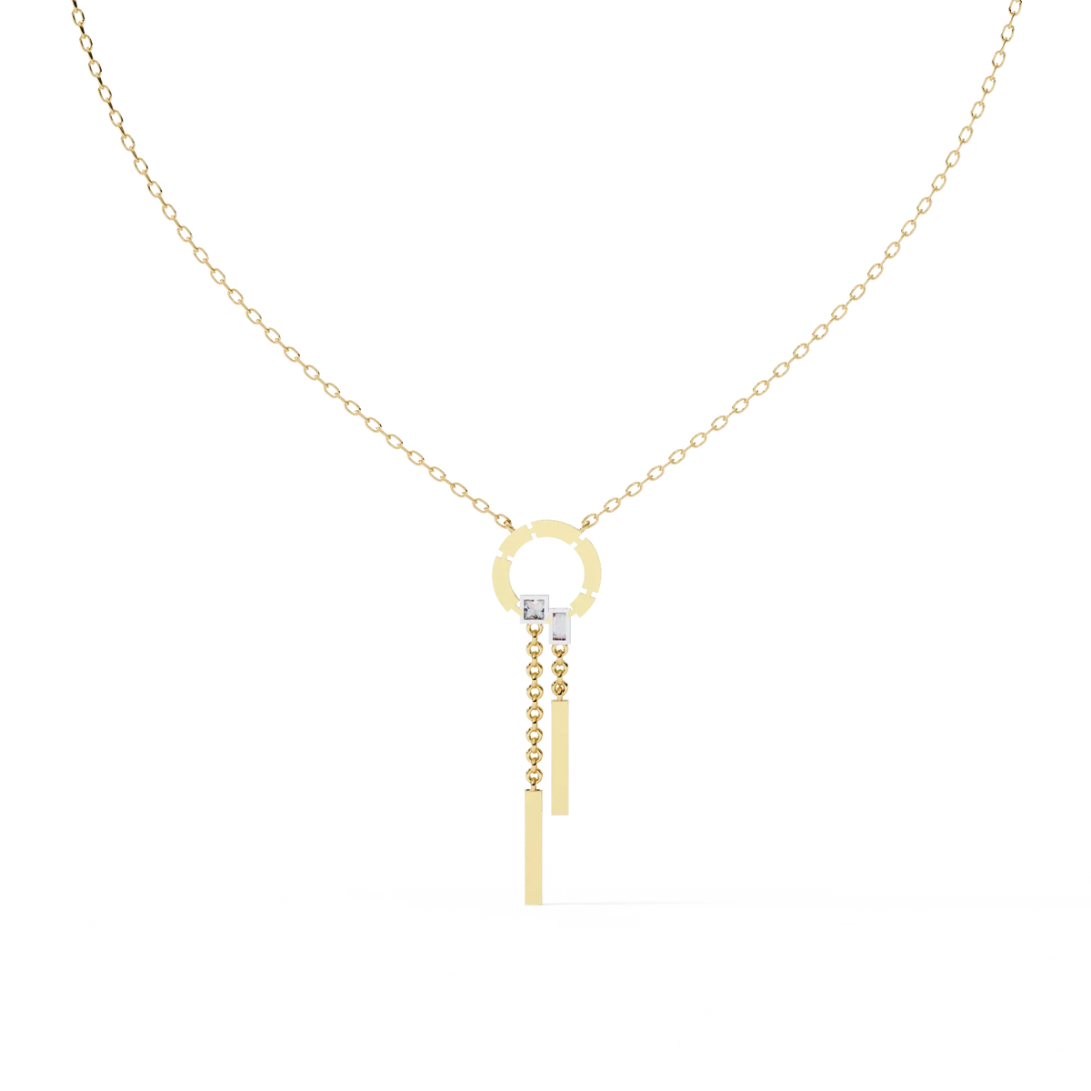 Arcadia Geometric Chain Bar Lab Grown Diamond Necklace - Ophiratbf