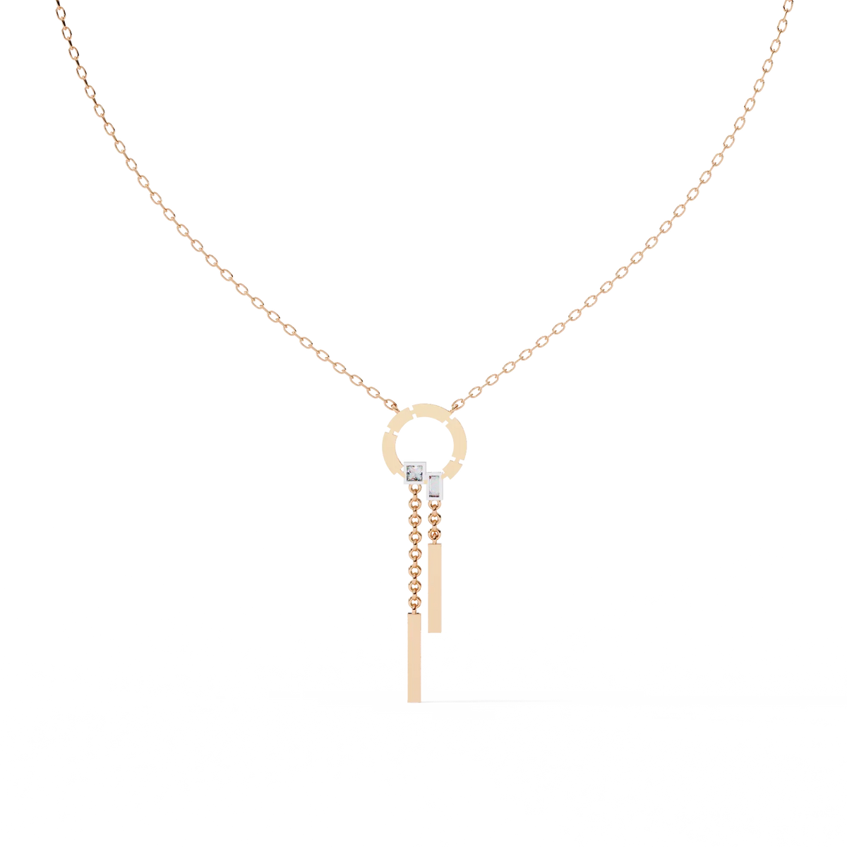 Arcadia Geometric Chain Bar Lab Grown Diamond Necklace - Ophiratbf