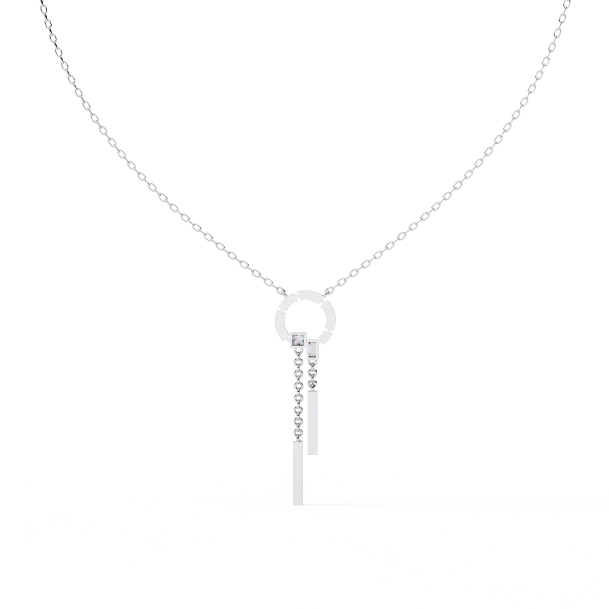 Arcadia Geometric Chain Bar Lab Grown Diamond Necklace - Ophiratbf