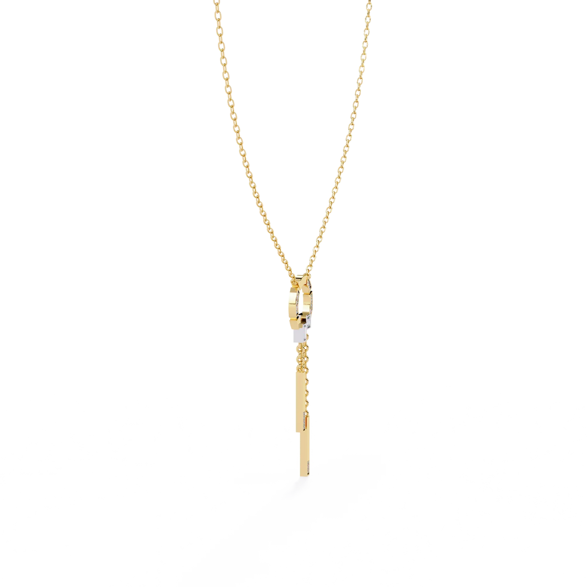 Arcadia Geometric Chain Bar Lab Grown Diamond Necklace - Ophiratbf