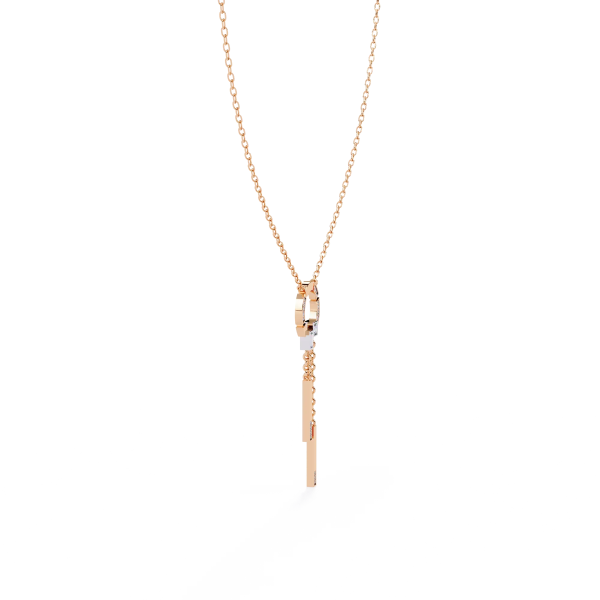 Arcadia Geometric Chain Bar Lab Grown Diamond Necklace - Ophiratbf
