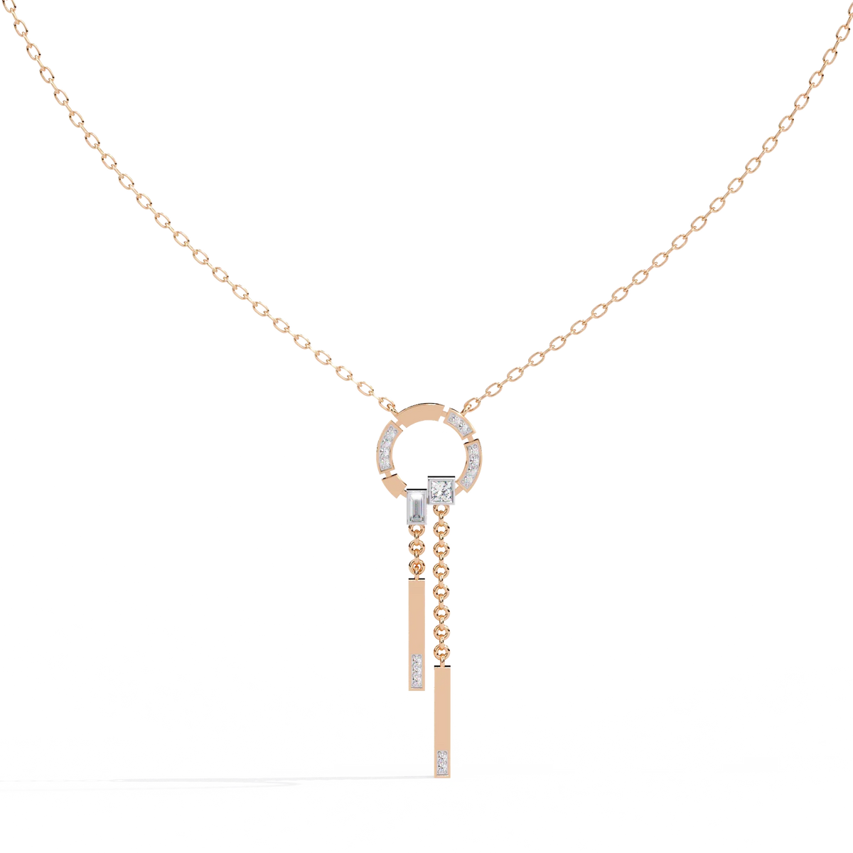 Arcadia Geometric Chain Bar Lab Grown Diamond Necklace - Ophiratbf