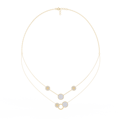 Celestial Duo Circle Station Lab Grown Diamond Necklace