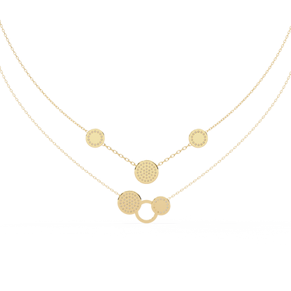 Celestial Duo Circle Station Lab Grown Diamond Necklace