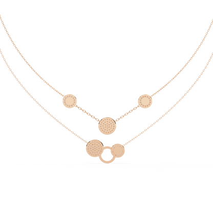 Celestial Duo Circle Station Lab Grown Diamond Necklace