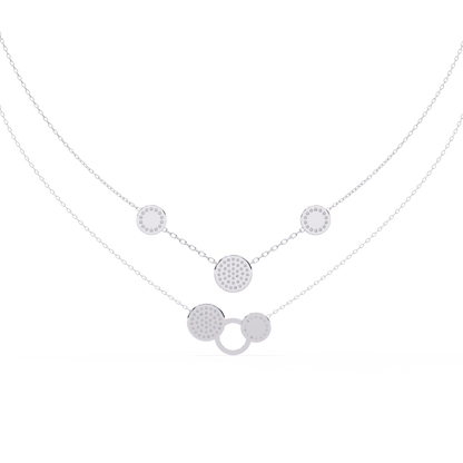 Celestial Duo Circle Station Lab Grown Diamond Necklace