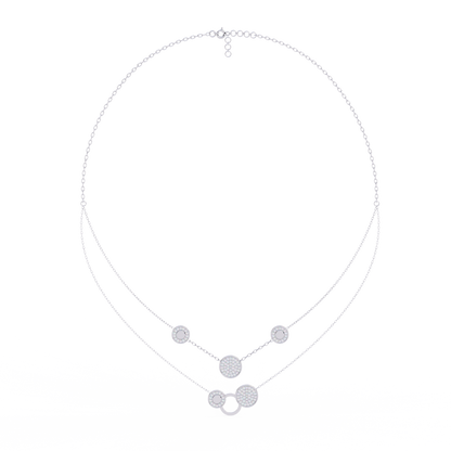 Celestial Duo Circle Station Lab Grown Diamond Necklace