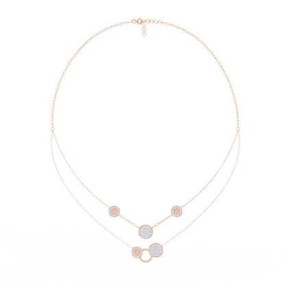 Celestial Duo Circle Station Lab Grown Diamond Necklace
