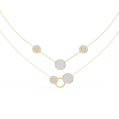 Celestial Duo Circle Station Lab Grown Diamond Necklace