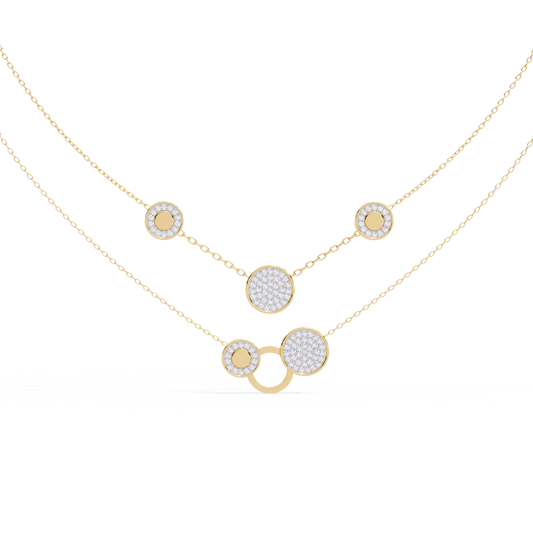Celestial Duo Circle Station Lab Grown Diamond Necklace