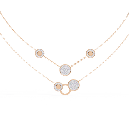 Celestial Duo Circle Station Lab Grown Diamond Necklace