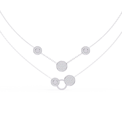 Celestial Duo Circle Station Lab Grown Diamond Necklace